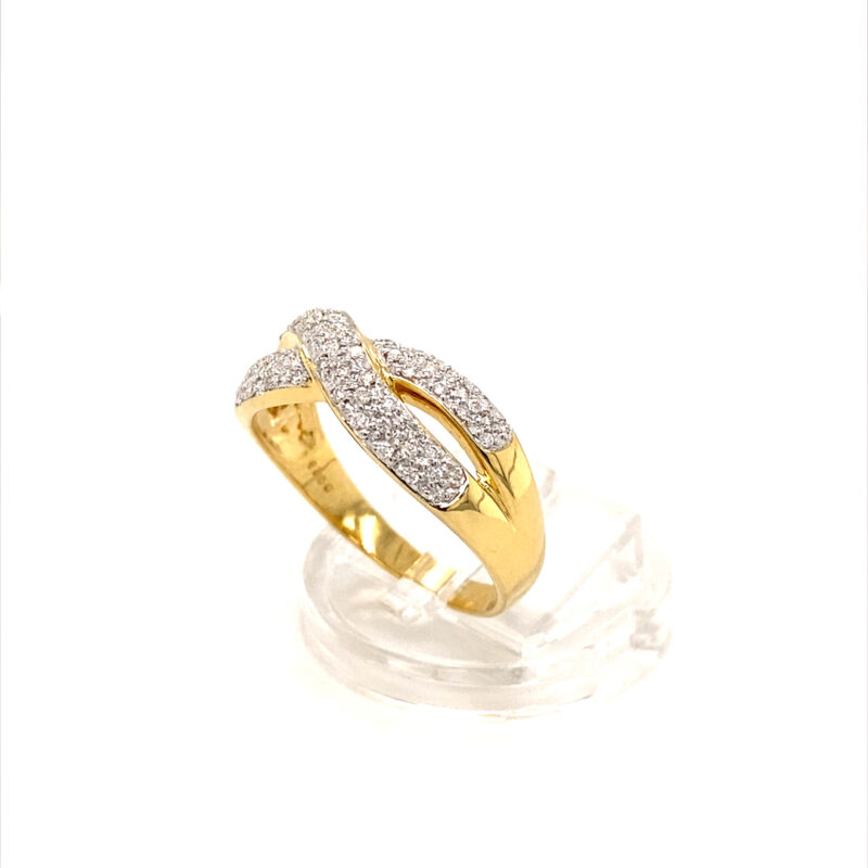 18K White & Yellow Gold 0.28ct Natural Round Brilliant Diamond Ring