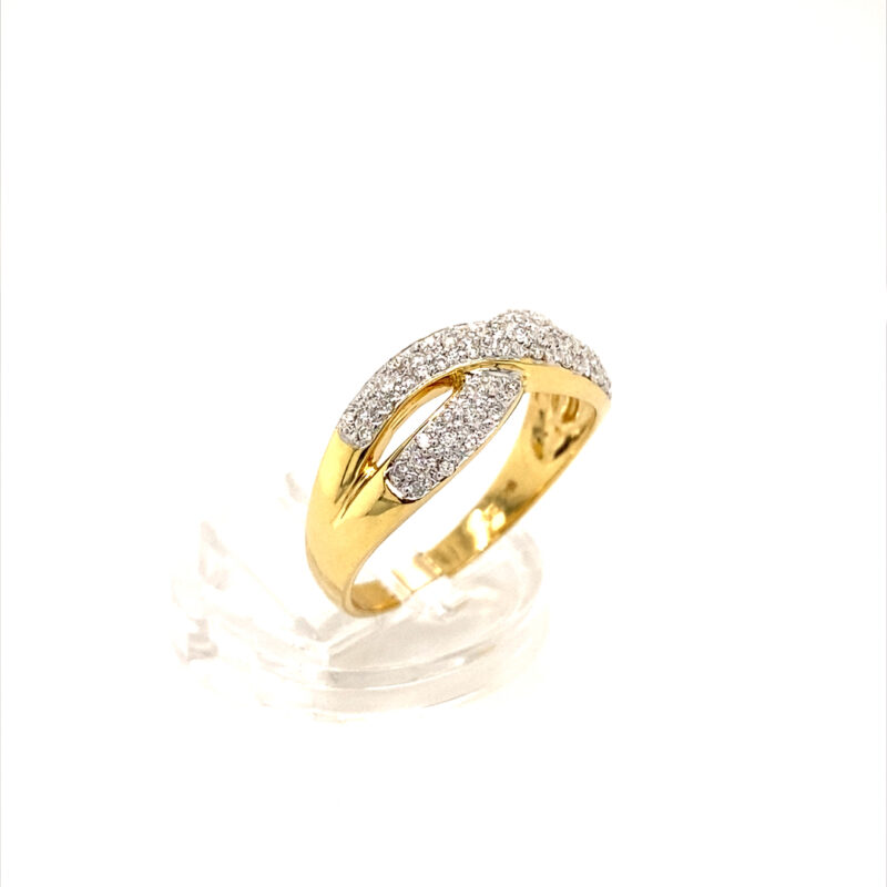 18K White & Yellow Gold 0.28ct Natural Round Brilliant Diamond Ring