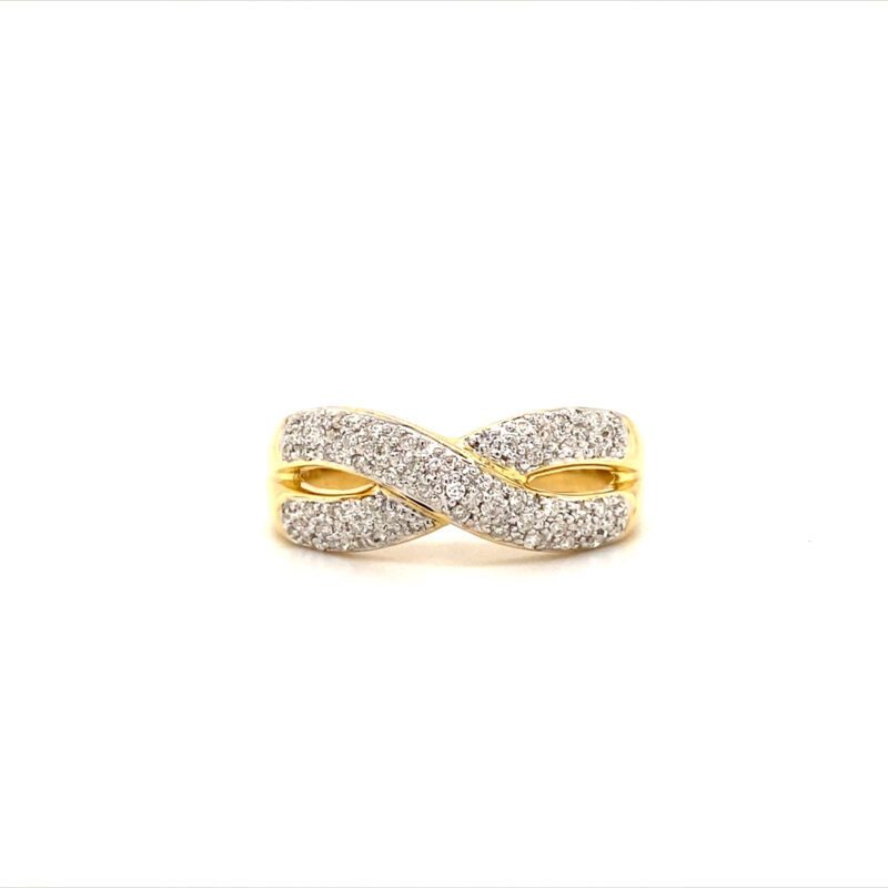 18K White & Yellow Gold 0.28ct Natural Round Brilliant Diamond Ring