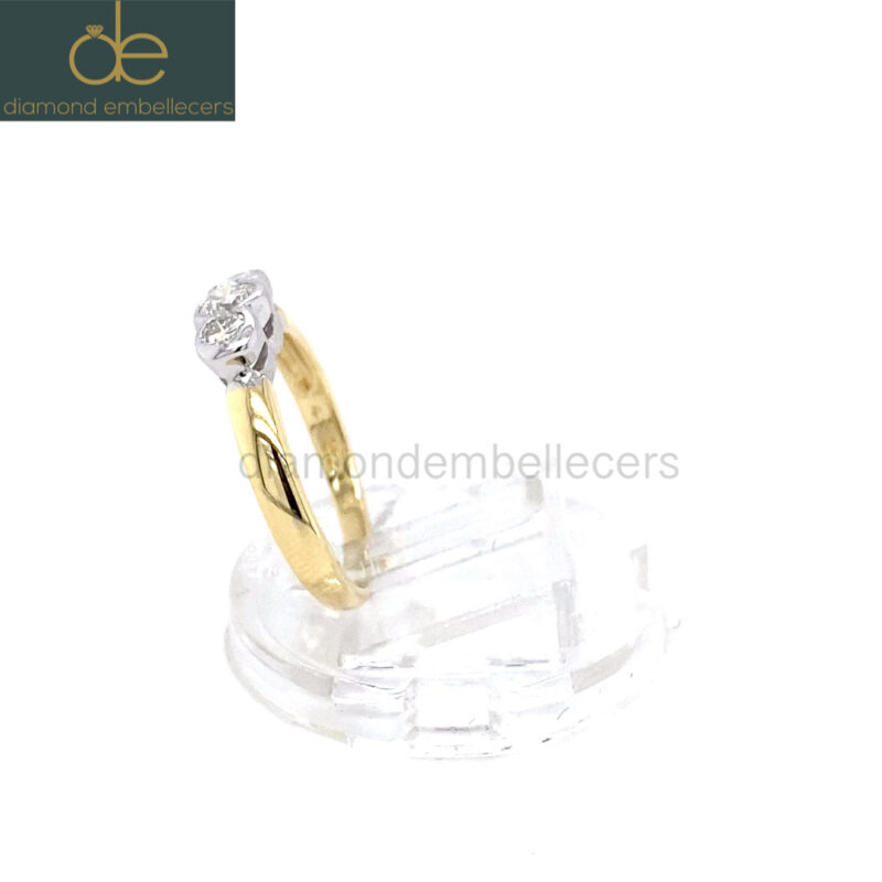 18K White & Yellow Gold  Round Brilliant 0.43ct Diamond Ring