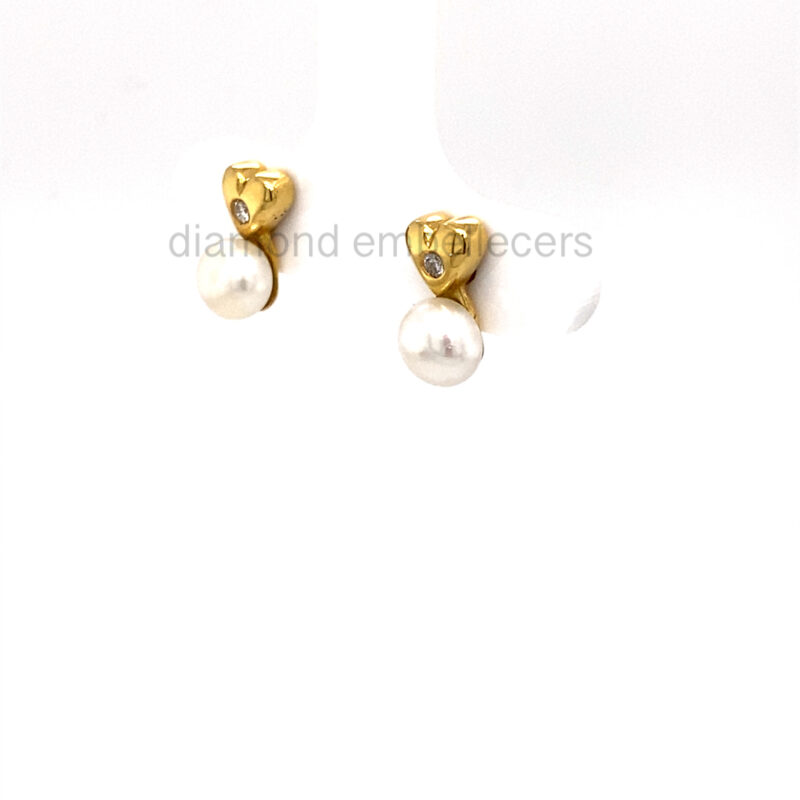 18K Yellow Gold Diamond Drop Earring