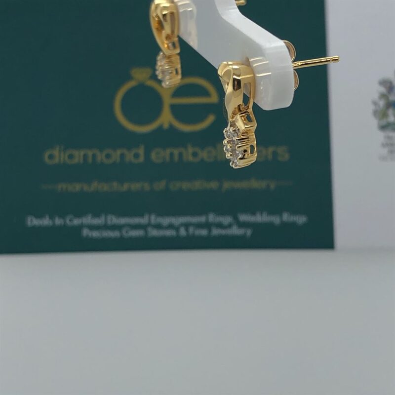 18K Yellow Gold 0.15ct Diamond Drop Earring