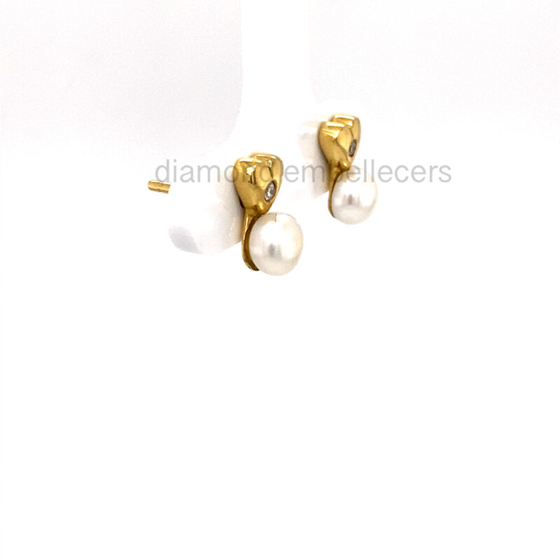 18K Yellow Gold Diamond Drop Earring