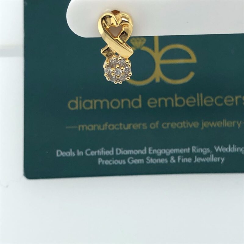 18K Yellow Gold 0.15ct Diamond Drop Earring