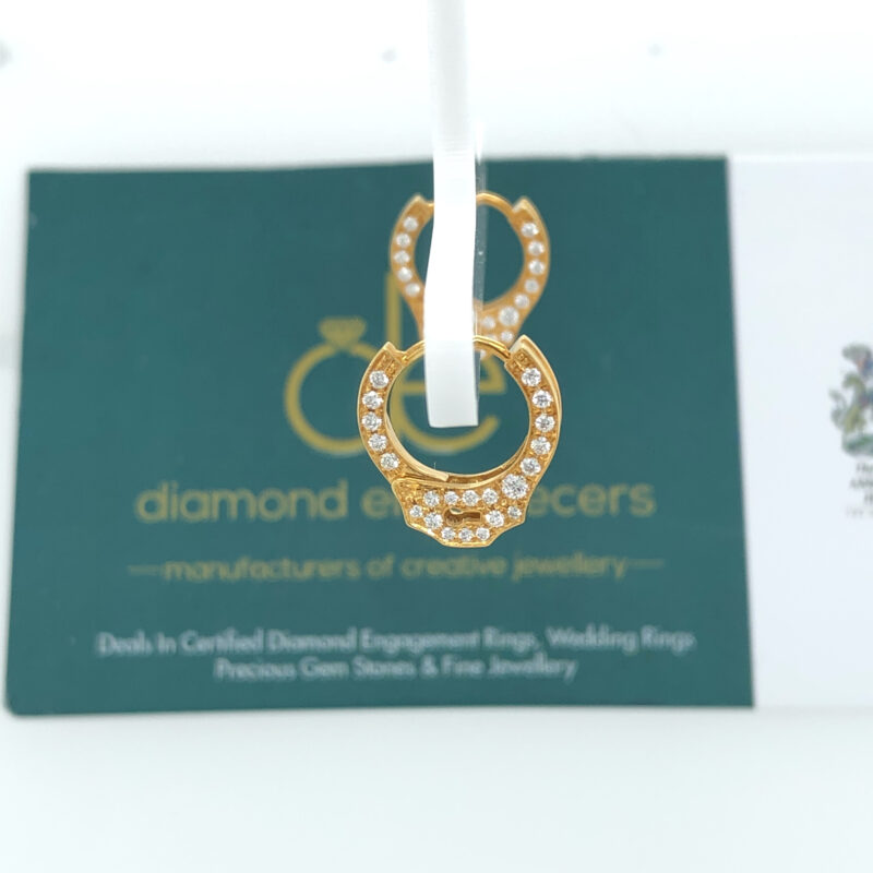 18K Yellow Gold 0.45ct Diamond Hoops Earring