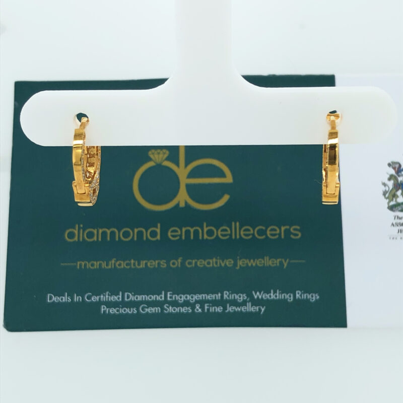 18K Yellow Gold 0.45ct Diamond Hoops Earring