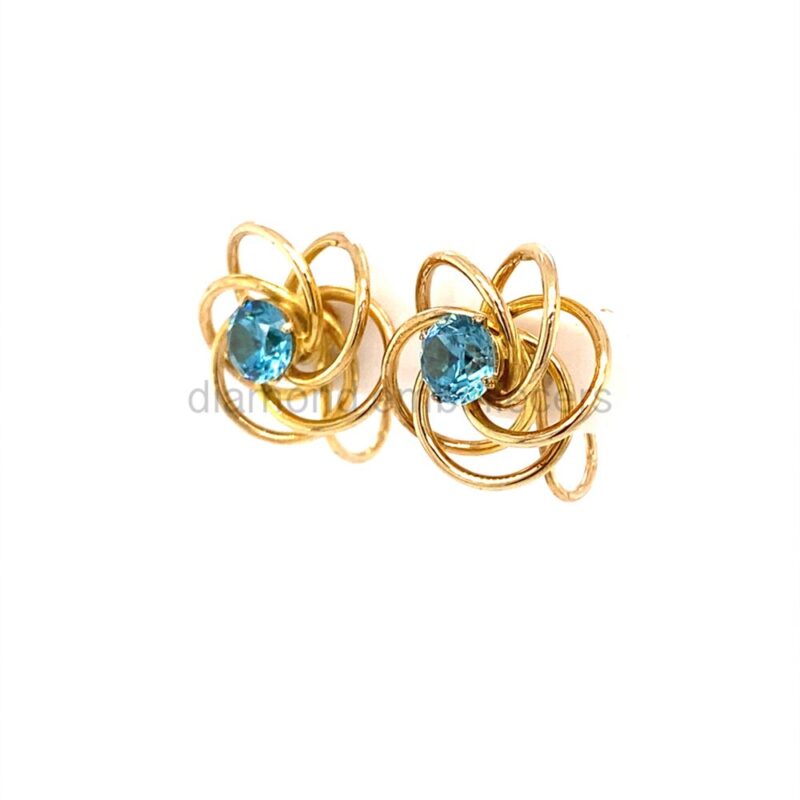 Yellow Gold Diamond Stud Earring