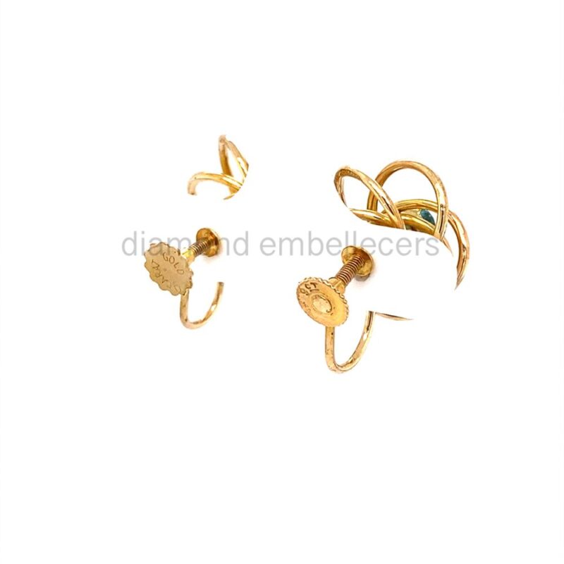 Yellow Gold Diamond Stud Earring