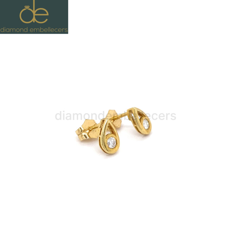 18K Yellow Gold 0.44ct Diamond Stud Earring