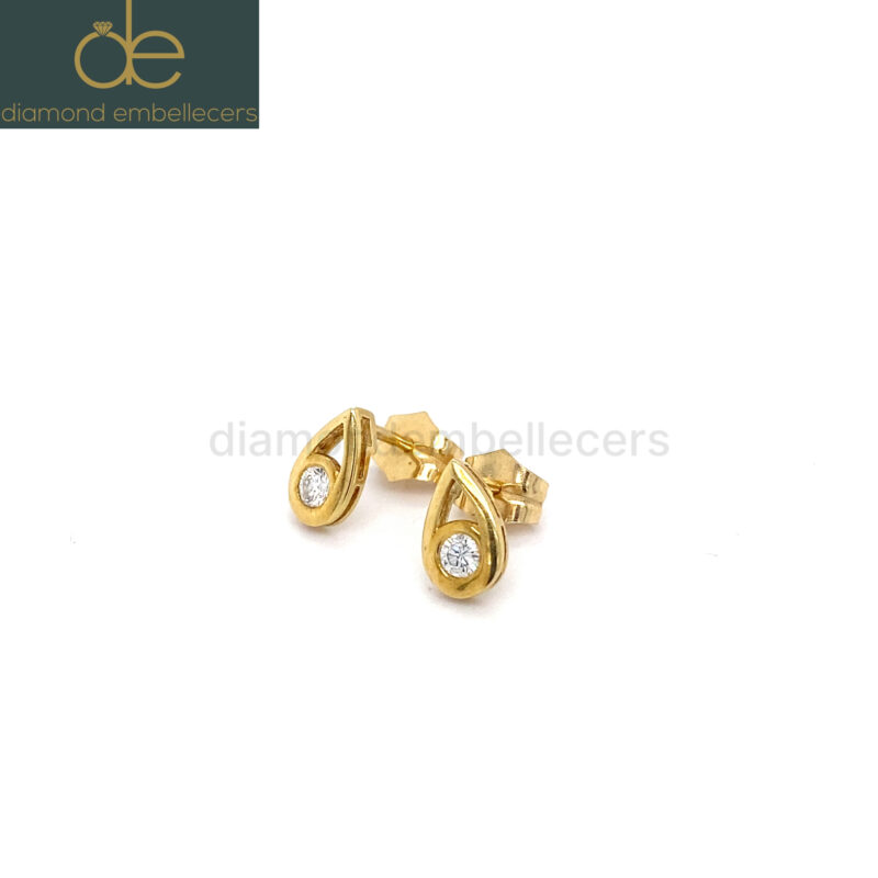 18K Yellow Gold 0.44ct Diamond Stud Earring