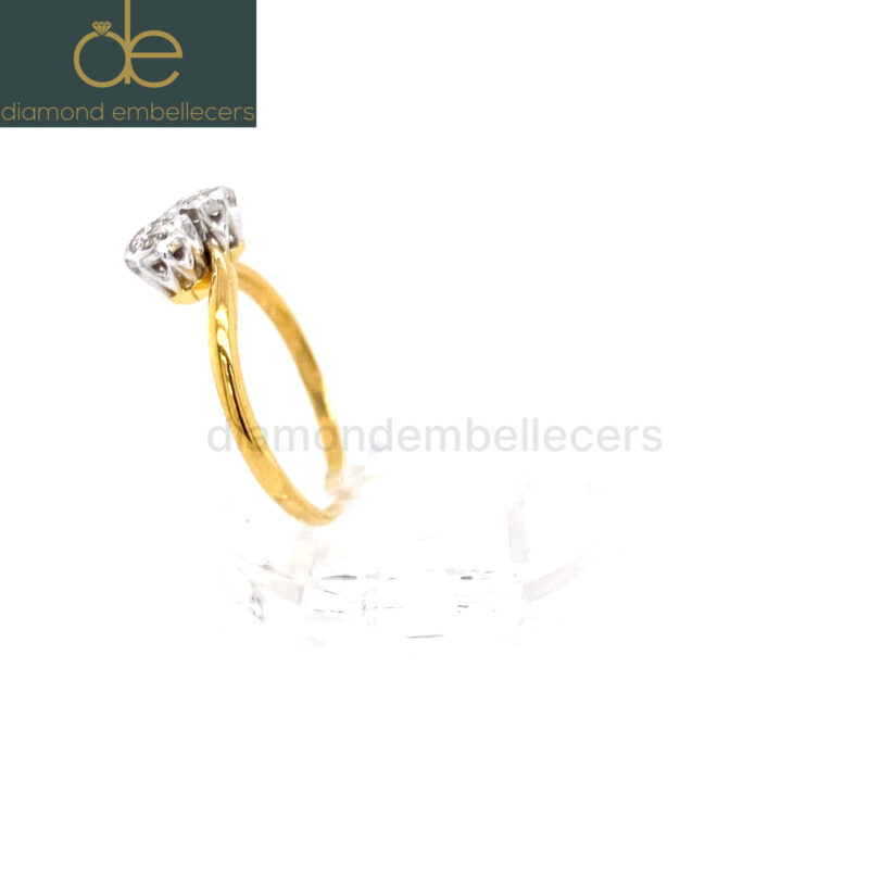 Platinum 18K Yellow Gold Natural Diamond Ring