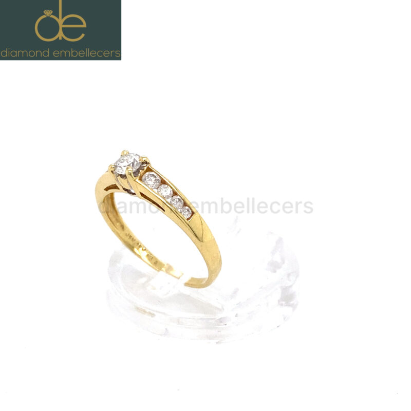 18K Yellow Gold 0.38ct Natural Diamond Ring