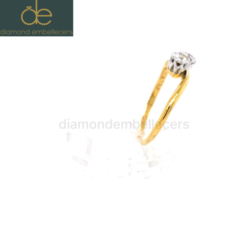 Platinum 18K Yellow Gold Natural Diamond Ring