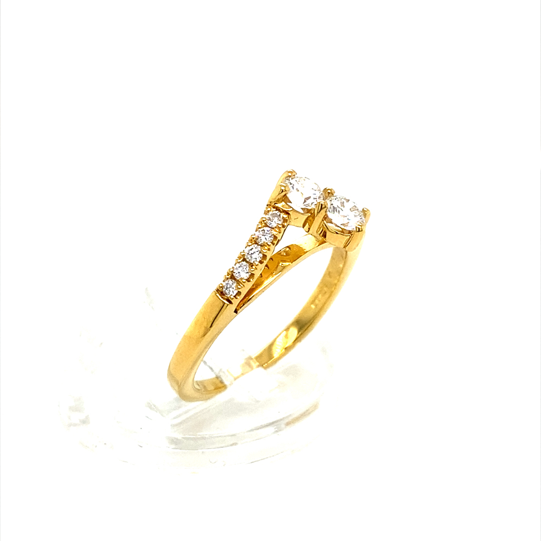 18K Yellow Gold 0.15ct Natural Diamond Ring - Image 3
