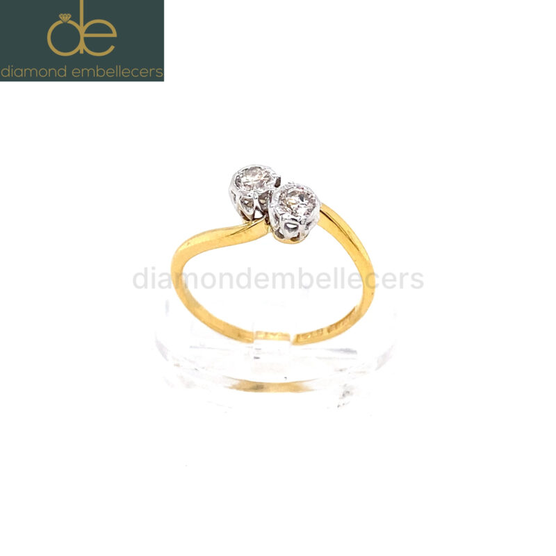 Platinum 18K Yellow Gold Natural Diamond Ring