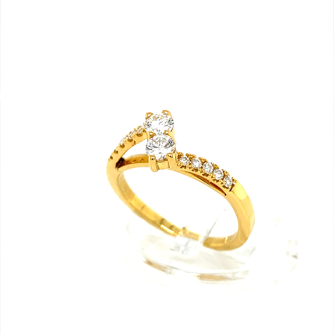 18K Yellow Gold 0.15ct Natural Diamond Ring - Image 4