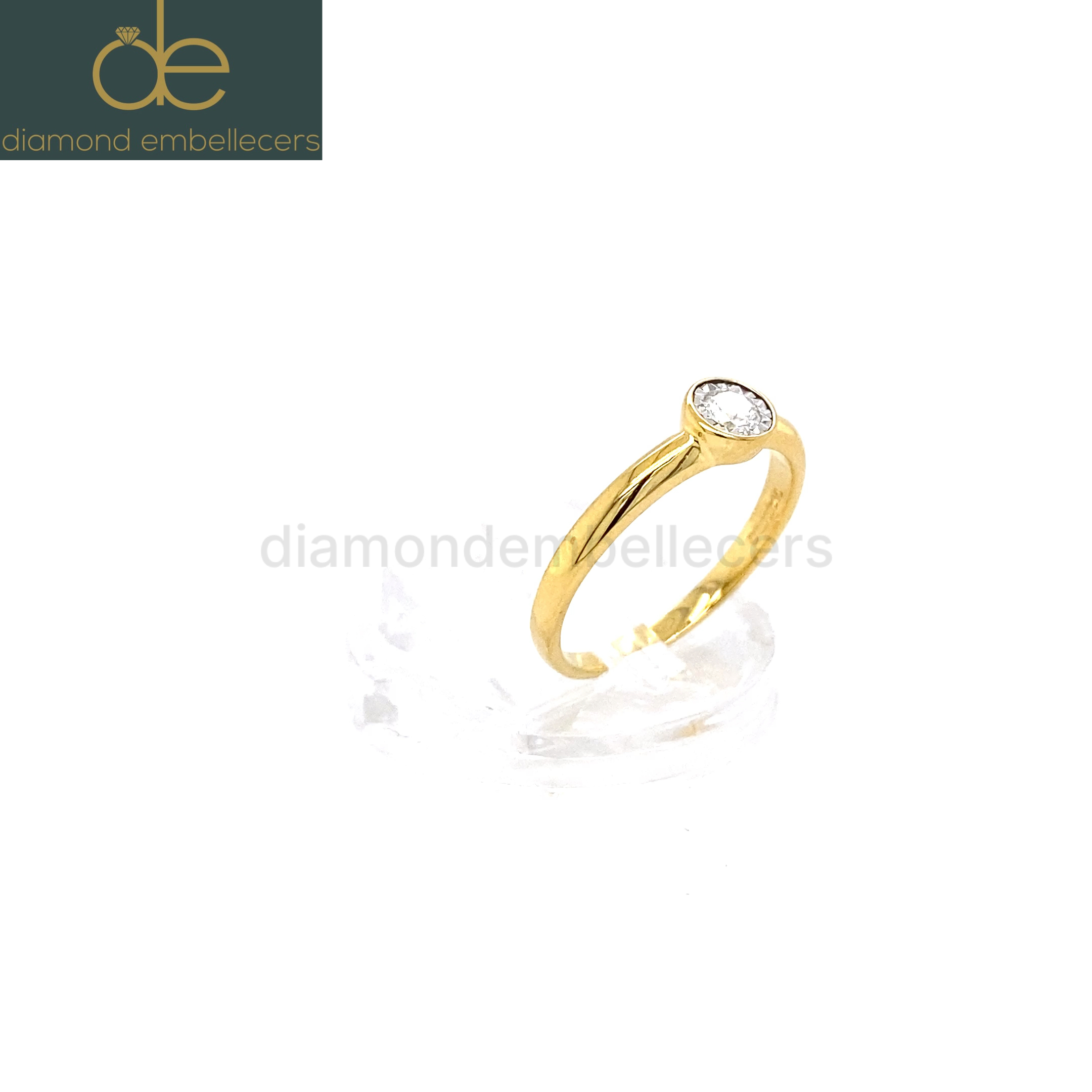 18K Yellow Gold Natural Round Brilliant 0.15ct Diamond Ring - Image 3
