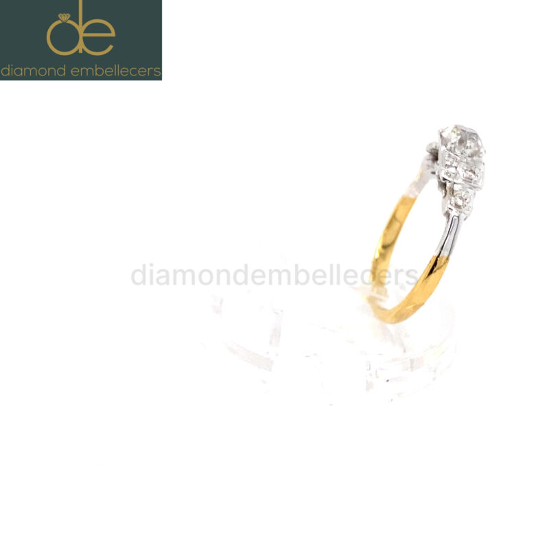 Platinum 18K Yellow Gold Natural Diamond Ring