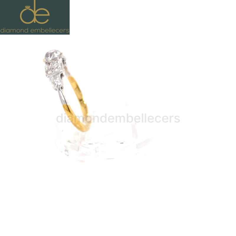 Platinum 18K Yellow Gold Natural Diamond Ring