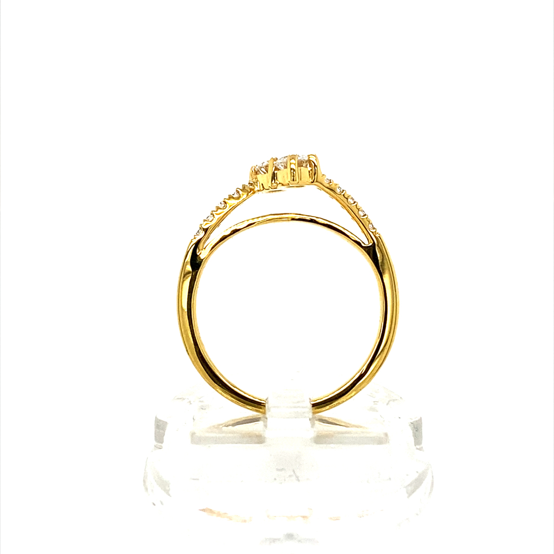 18K Yellow Gold 0.15ct Natural Diamond Ring - Image 5