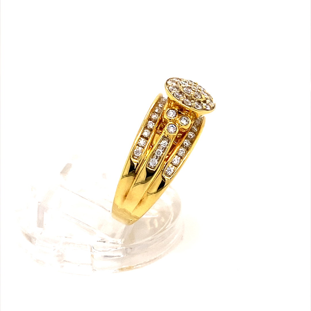 WGI Certified 18K Yellow Gold Natural Round Brilliant 0.60ct Diamond Ring - Image 3