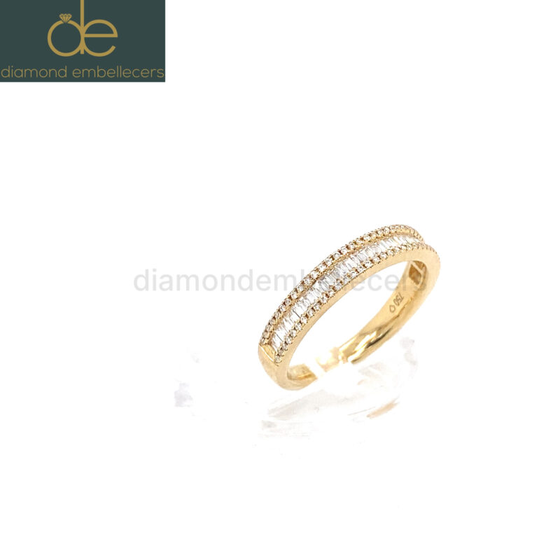 18K Yellow Gold Natural Round Brilliant Diamond Ring