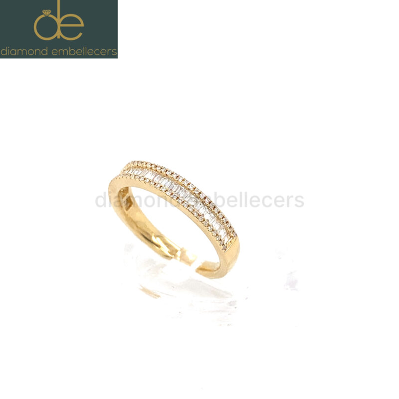 18K Yellow Gold Natural Round Brilliant Diamond Ring