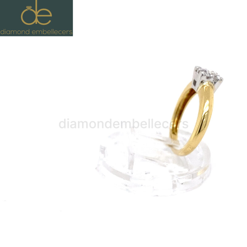 18K Yellow Gold Natural Round Brilliant 0.25ct Diamond Ring