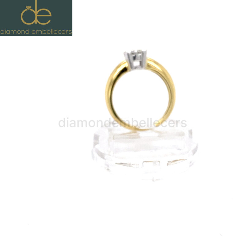 18K Yellow Gold Natural Round Brilliant 0.25ct Diamond Ring