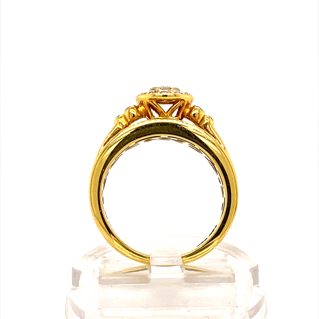 WGI Certified 18K Yellow Gold Natural Round Brilliant 0.60ct Diamond Ring - Image 7