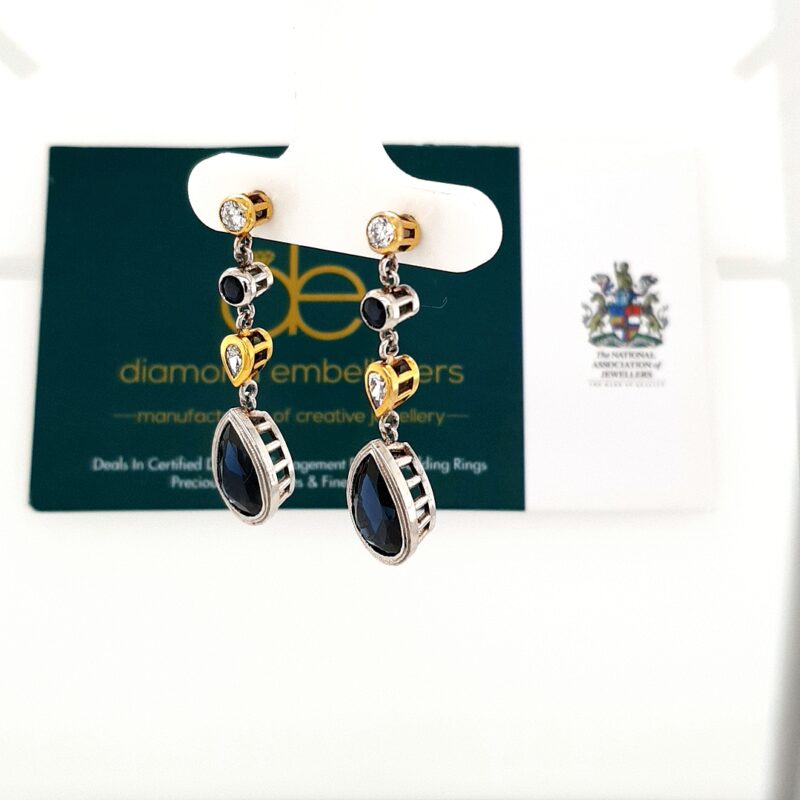Certified 18K Yellow Gold 6.22ct Diamond Drop Earring