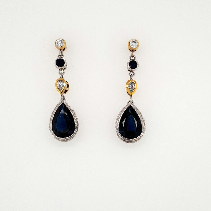 Certified 18K Yellow Gold 6.22ct Diamond Drop Earring