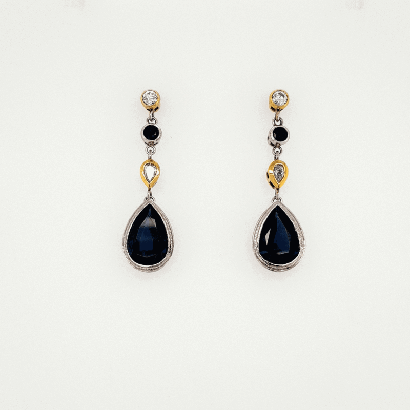 Certified 18K Yellow Gold 6.22ct Diamond Drop Earring