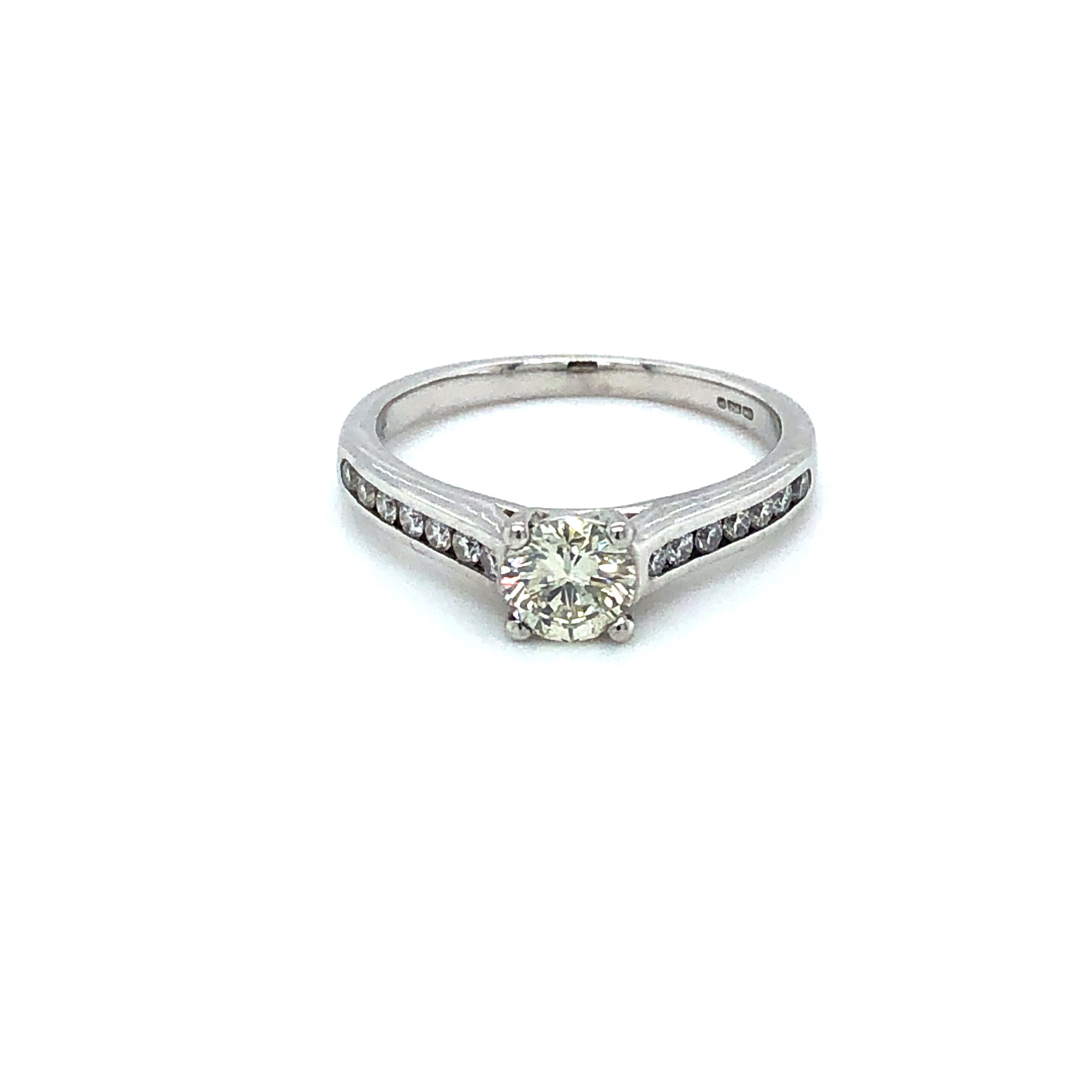 WGI Certified Platinum Gold Natural Round Brilliant Diamond Ring - Image 3