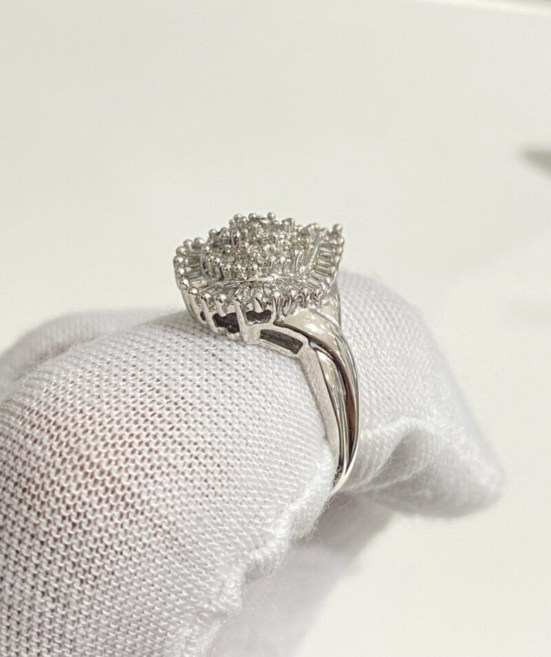 14K White Gold Natural Diamond Ring