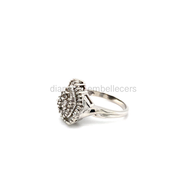 14K White Gold Natural Diamond Ring