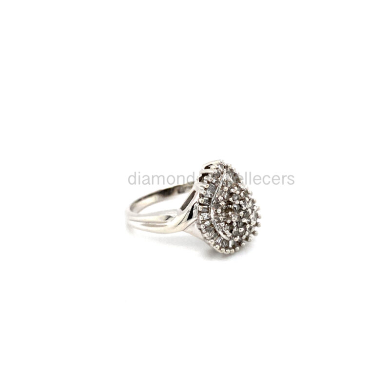 14K White Gold Natural Diamond Ring