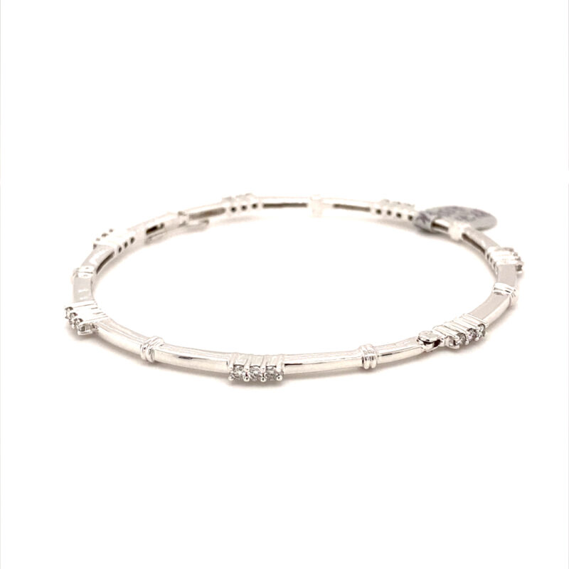 18K White & Yellow Gold 0.50ct Diamond Bangle