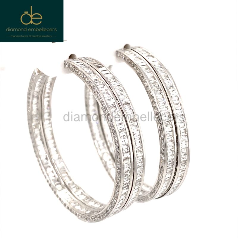 White-Gold-Diamond-Hoop-Earrings