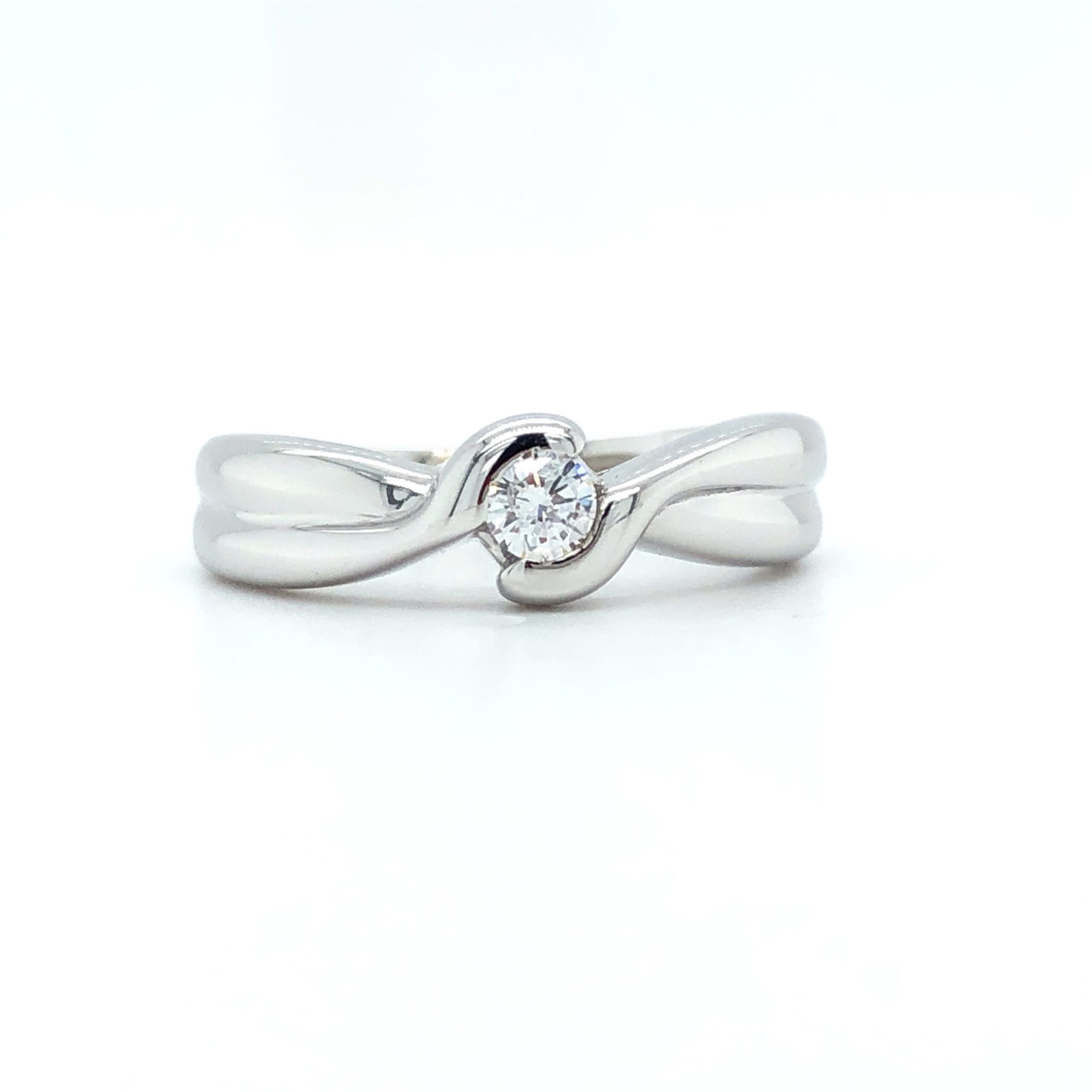 18K White Gold 0.12ct Natural Round Brilliant Diamond Ring - Image 5