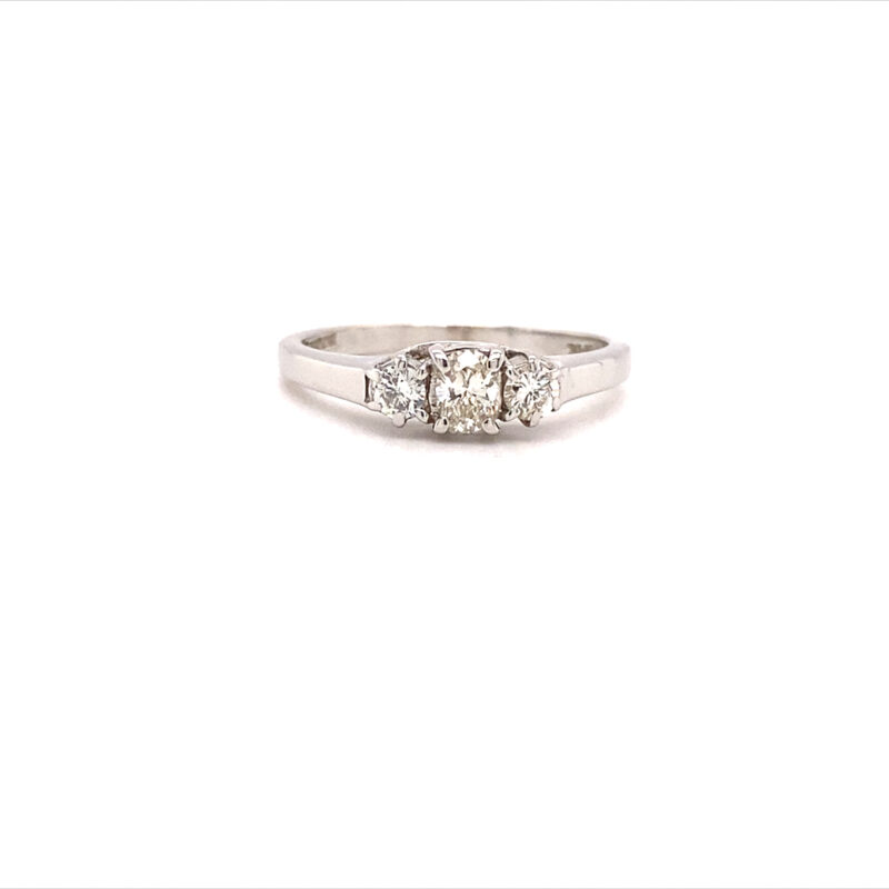 18k White Gold 0.33ct Natural Diamond Trilogy Ring