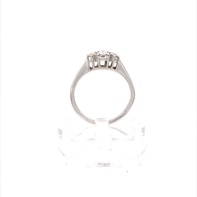 18k White Gold 0.33ct Natural Diamond Trilogy Ring