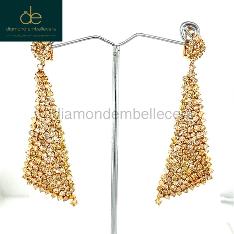 18K Rose Gold 13.19ct Diamond Drop Earring