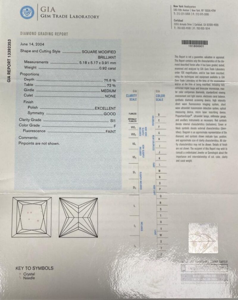 GIA Certified Platinum 1.27ct Natural Diamond Ring