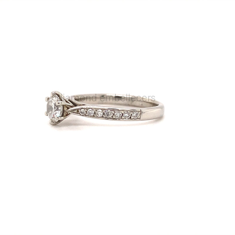 GIA Certified Platinum 0.63ct Natural Diamond Ring