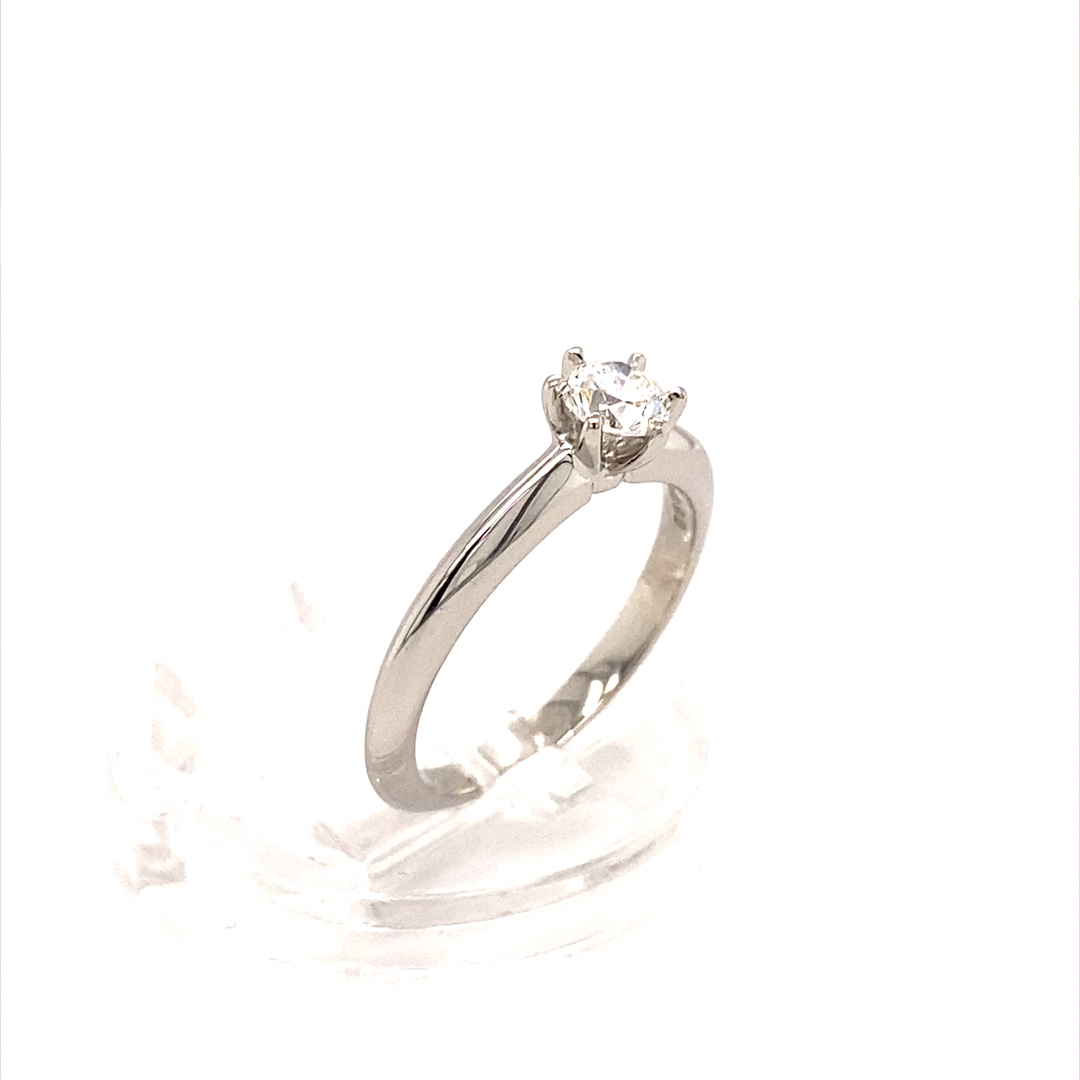 Platinum Natural 0.40ct Round Brilliant Diamond Ring - Image 4