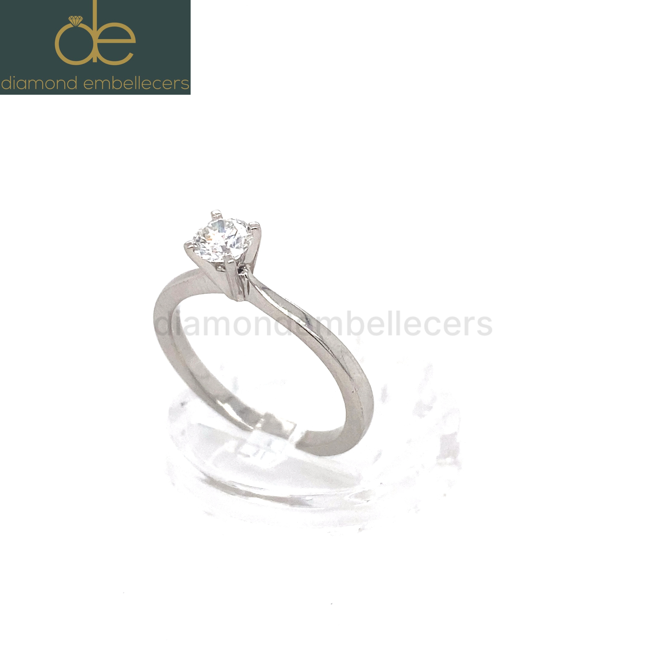 Platinum 0.40ct Natural Round Brilliant Diamond Ring - Image 3
