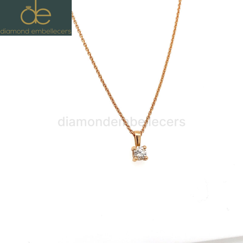 18K Rose Gold 0.15ct Natural Diamond Necklace