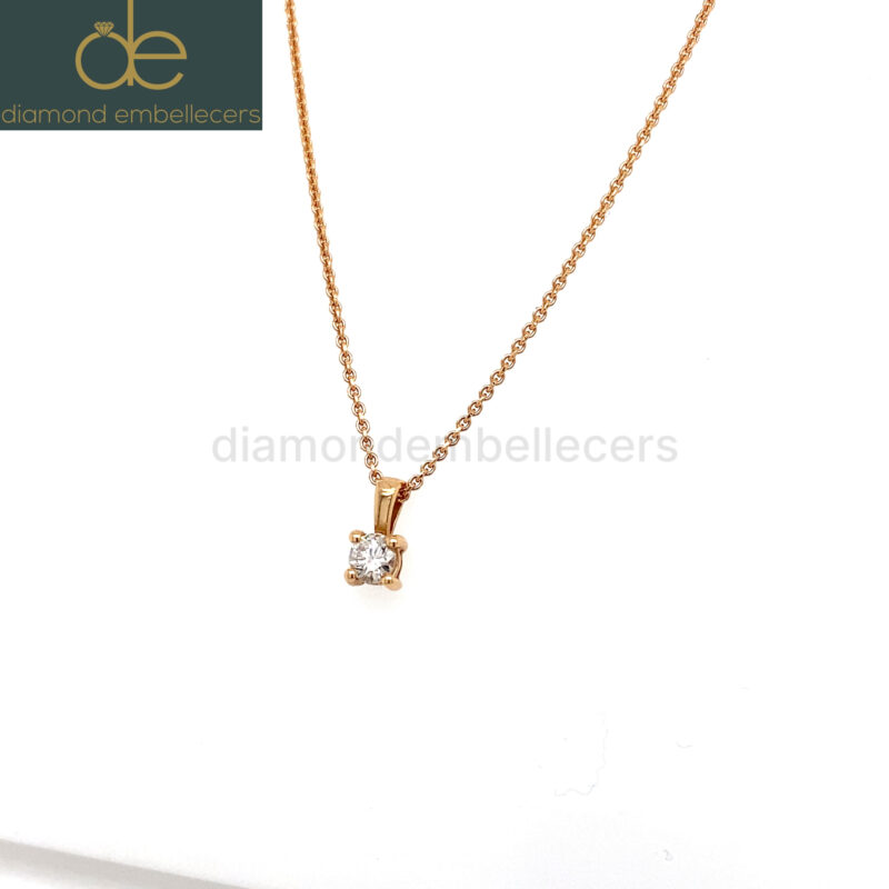 18K Rose Gold 0.15ct Natural Diamond Necklace