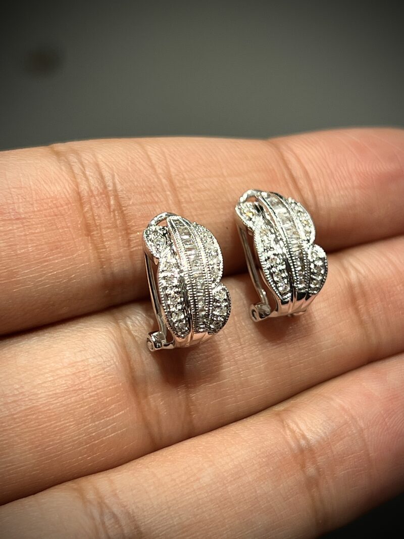 White Gold Diamond Hoop Earrings